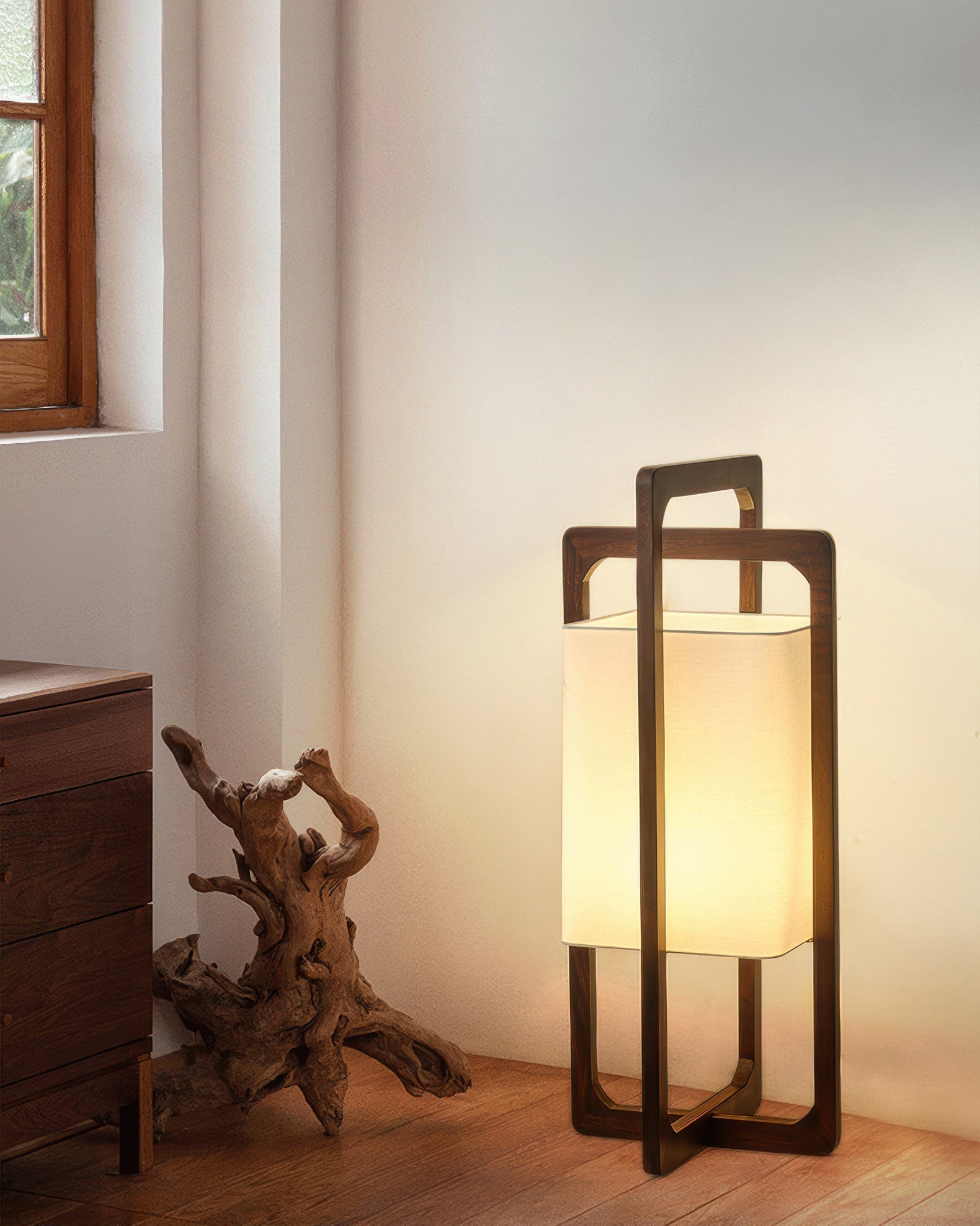 Japanska drvena podna lampa retro zen
