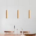 Suspension cylindrique en bois Muto — ampoule LED blanc chaud incluse