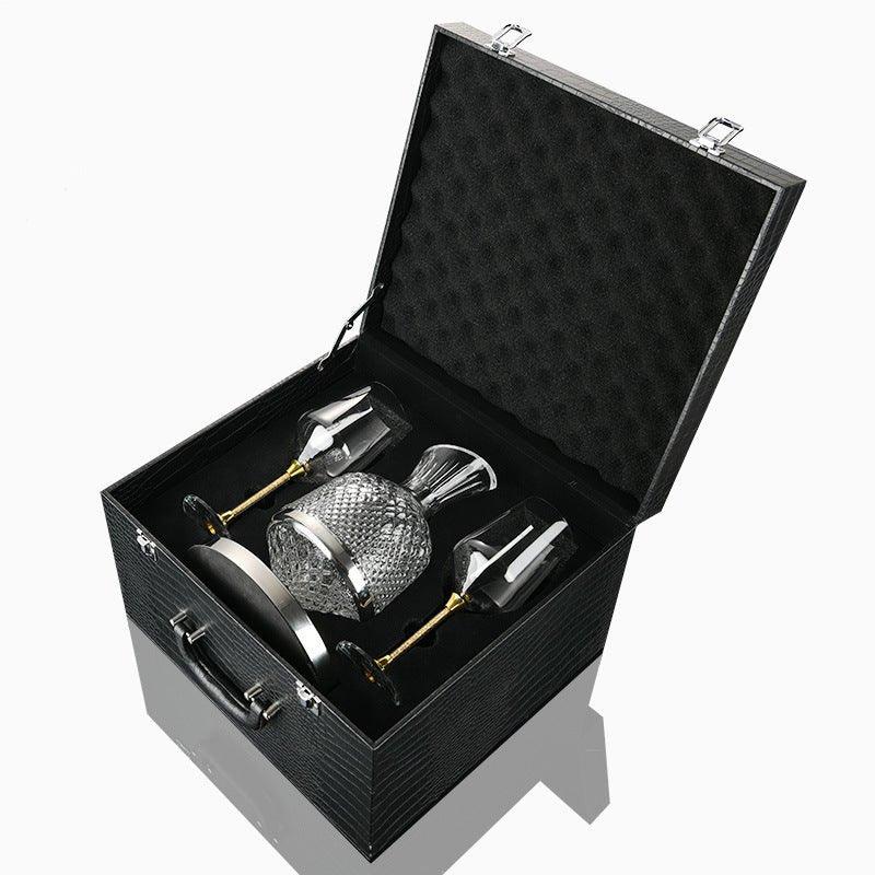 Luxus 360°-ban forgatható kézzel fújt kristály boros dekantáló