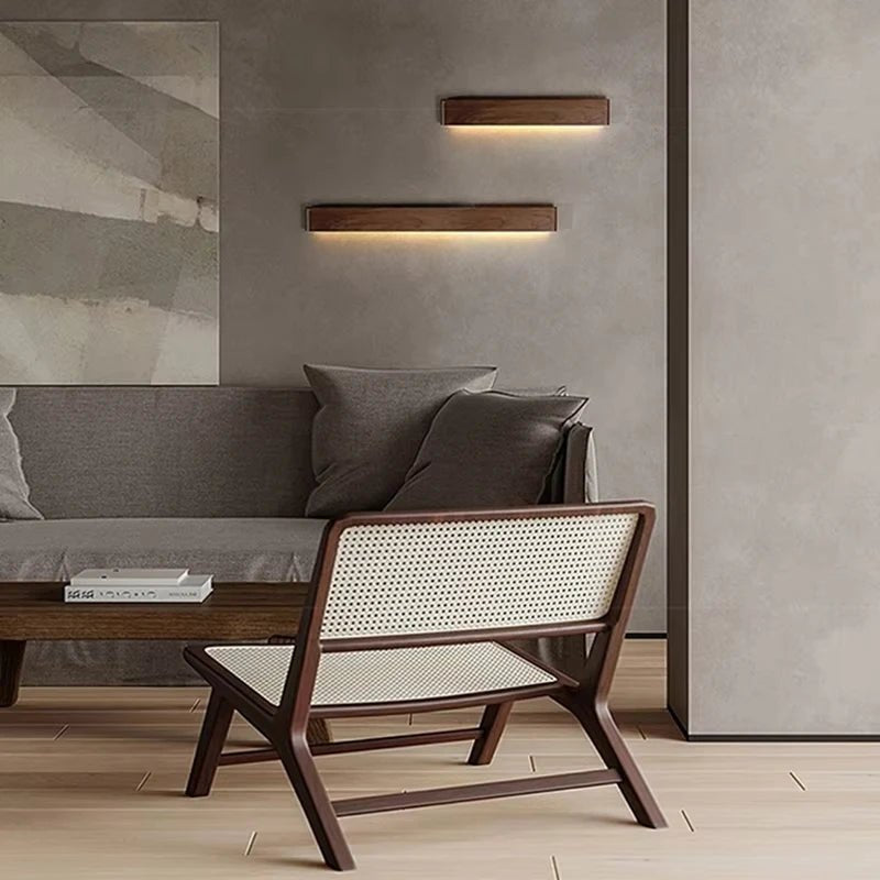 TimberNest Wood Wall Lamp With 3 Color Temperatures Adjustable LED For Living Rooms
