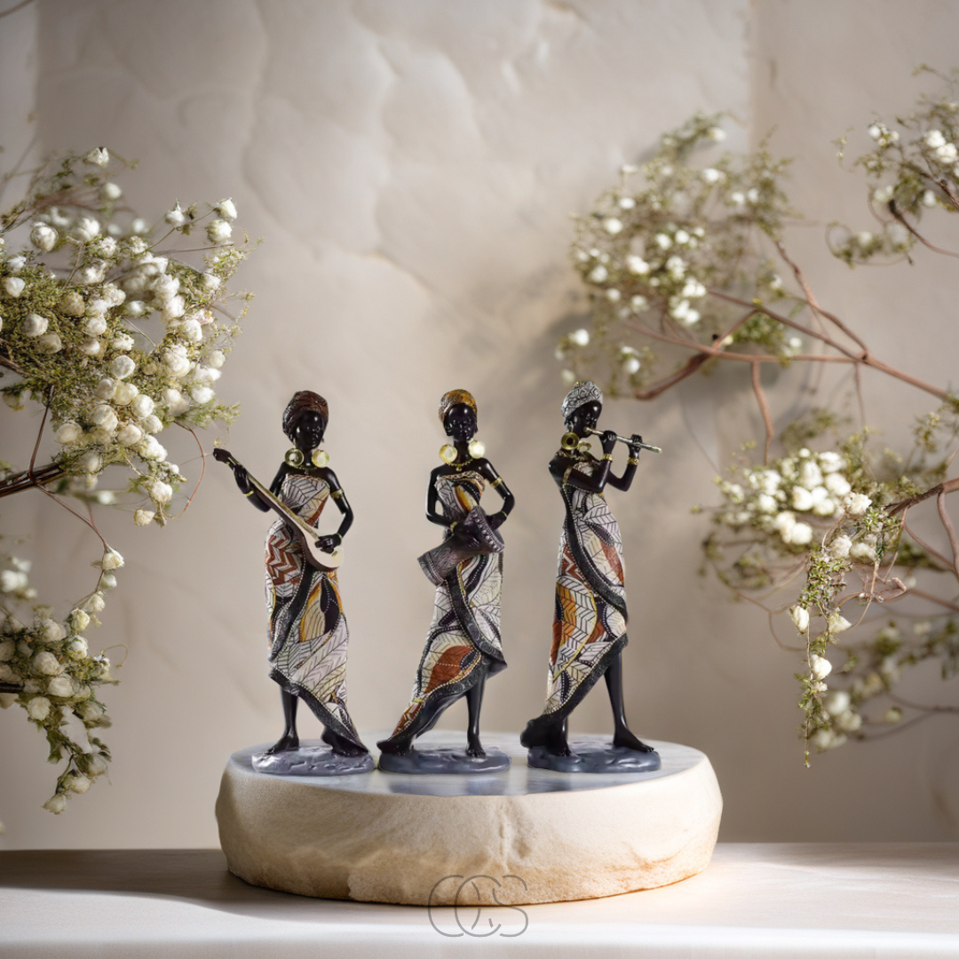 African Musicians Statue Set - Decorative Sculptures | Orntli