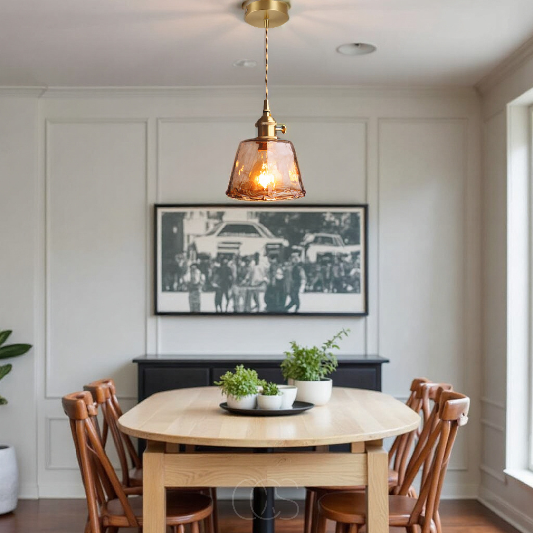 Amber Glass Pendant Lamp – Warm Light & Stylish Design | Orntli