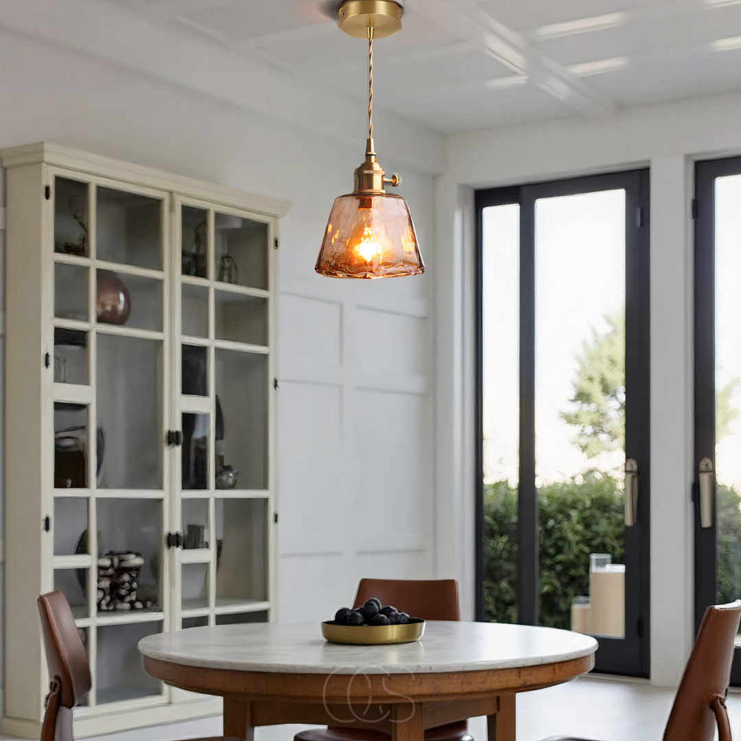 Amber Glass Pendant Lamp – Warm Light & Stylish Design | Orntli