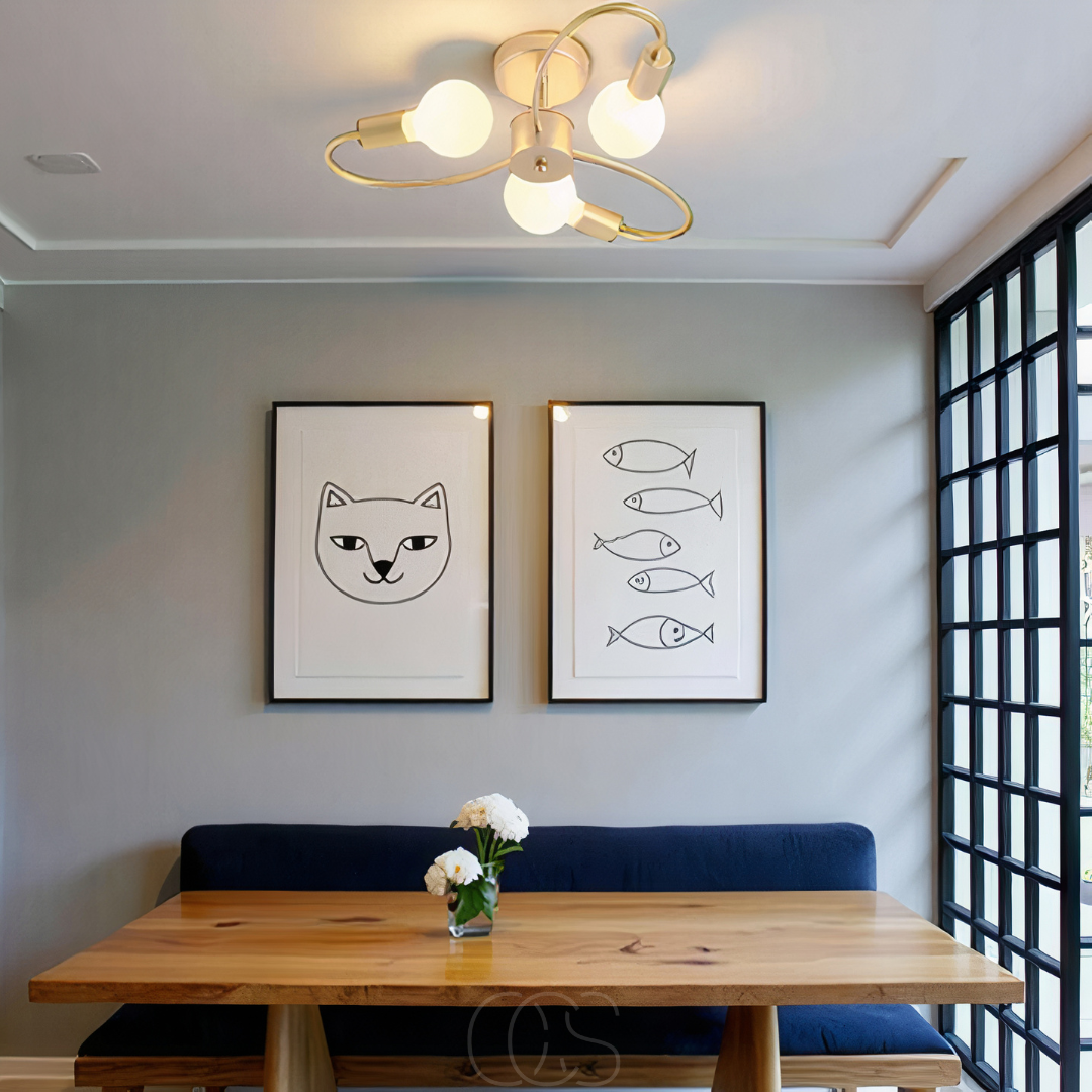 Ceiling Lamp with 3 Braided Balls – Modern Design | Orntli