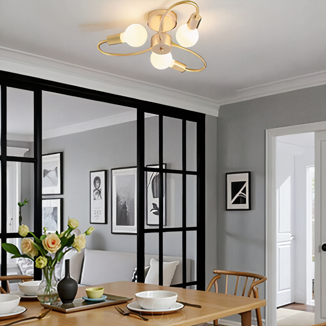 Ceiling Lamp with 3 Braided Balls – Modern Design | Orntli