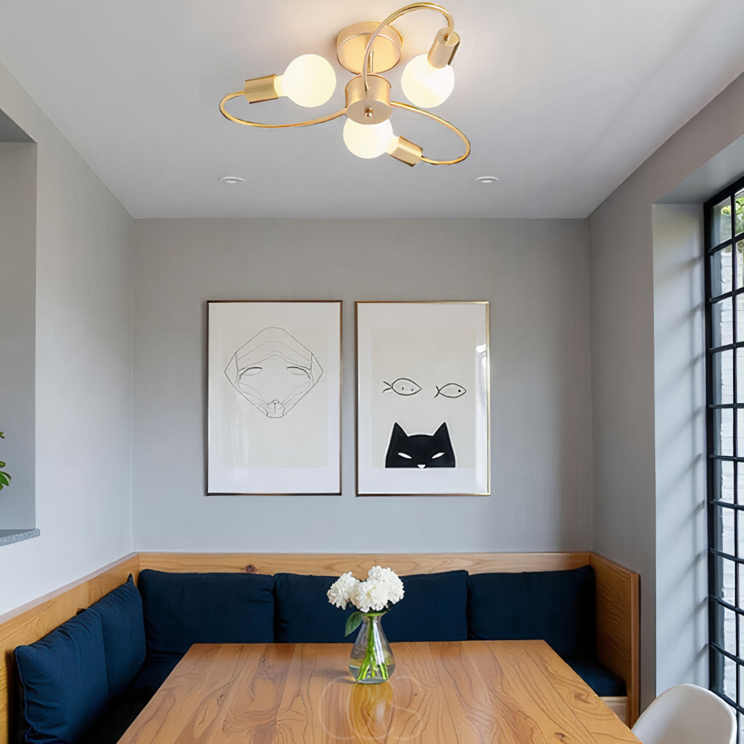 Ceiling Lamp with 3 Braided Balls – Modern Design | Orntli