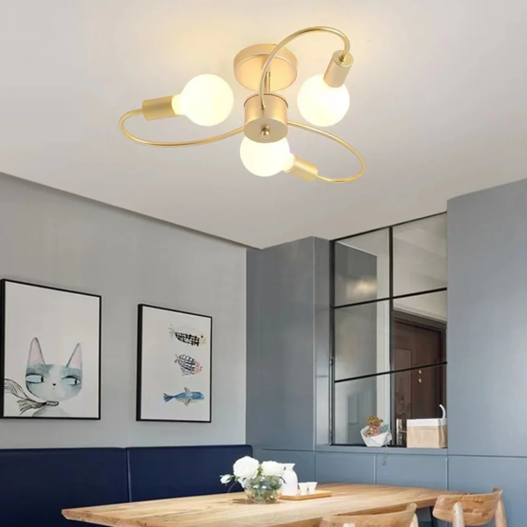 Ceiling Lamp with 3 Braided Balls – Modern Design | Orntli