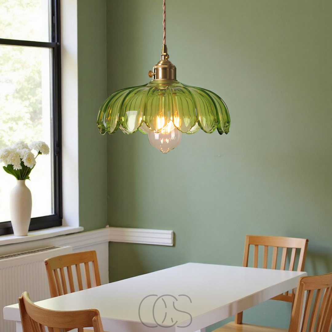Lámpara Colgante de Flor de Cristal - Diseño Vintage | Orntli