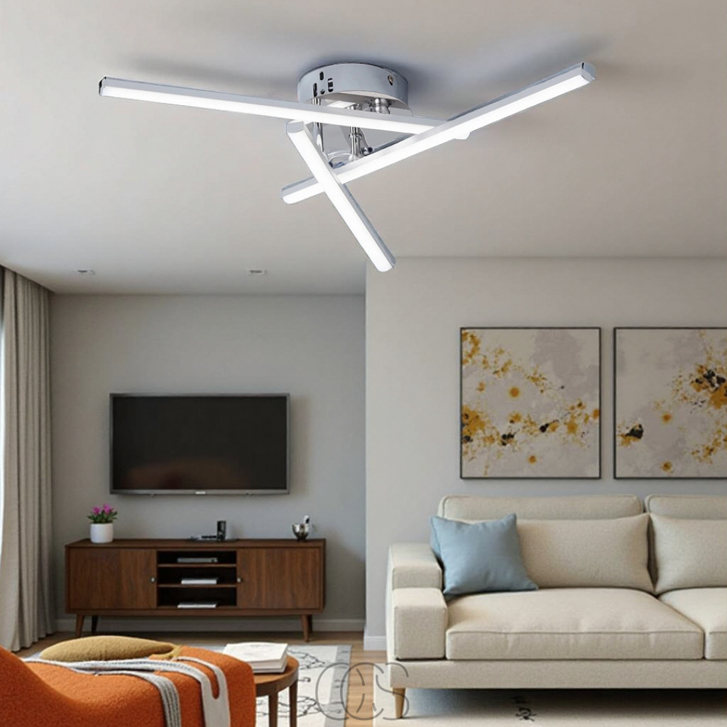 LED-Deckenlampe Dreieckig - Satin Nickel Designlampe | Orntli