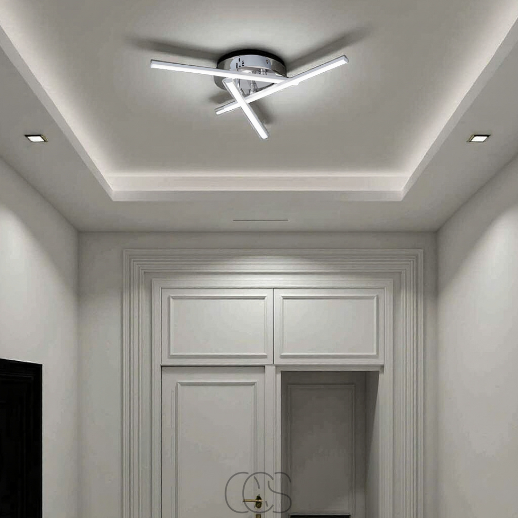 LED-Deckenlampe Dreieckig - Satin Nickel Designlampe | Orntli