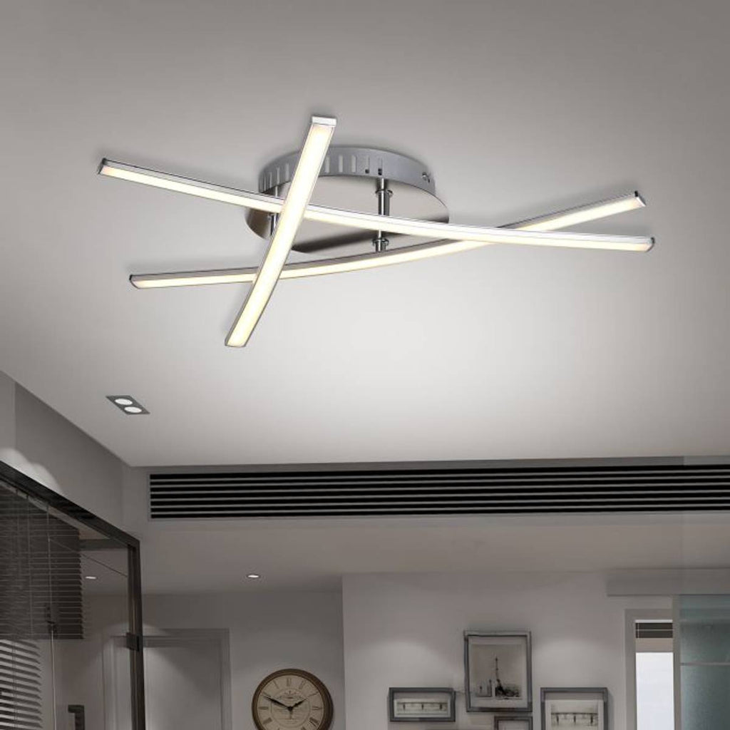 LED-Deckenlampe Dreieckig - Satin Nickel Designlampe | Orntli