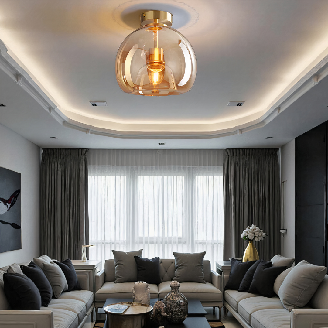 Lámpara de techo de vidrio LED - Moderna | Orntli