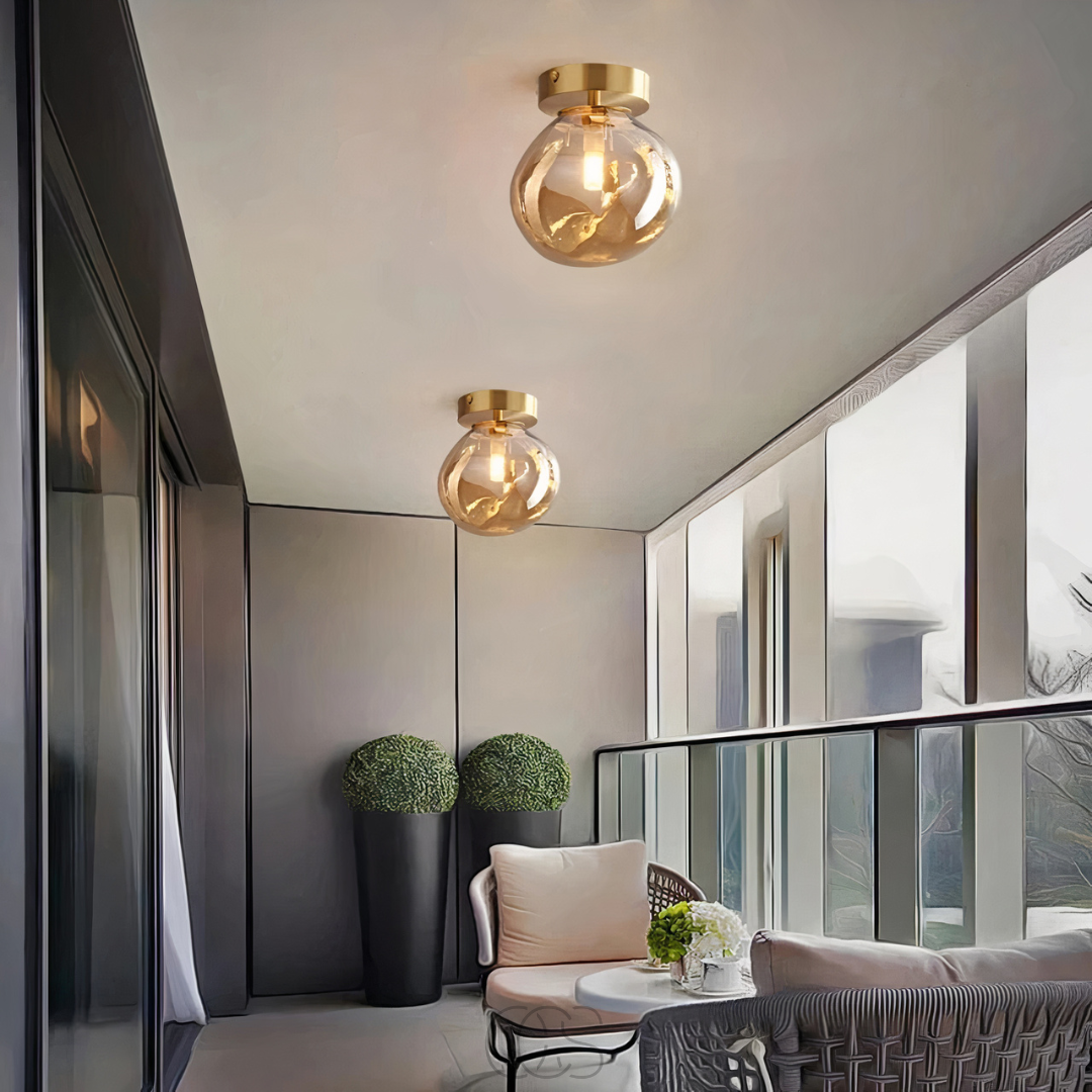 Lámpara de techo de vidrio LED - Moderna | Orntli