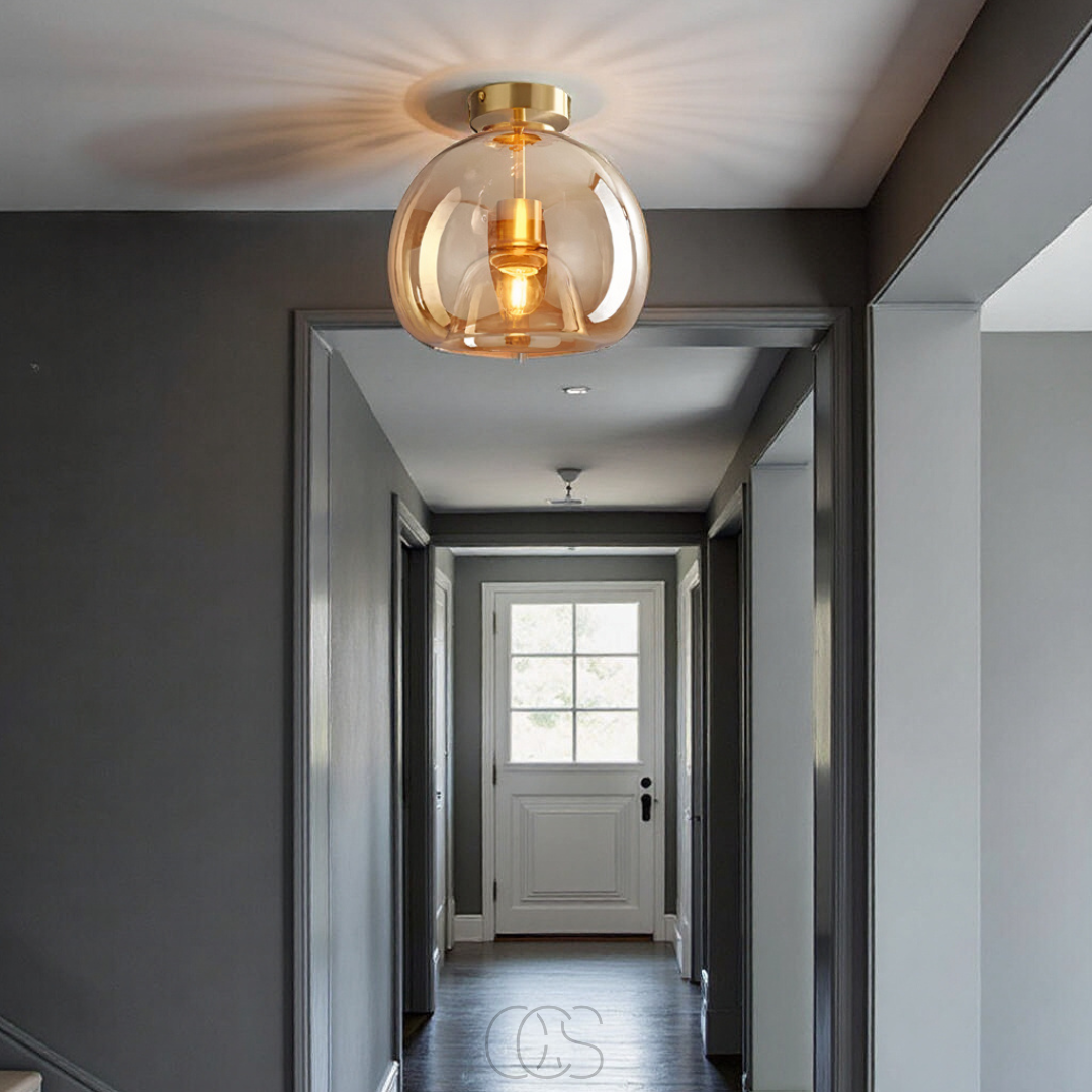 Lámpara de techo de vidrio LED - Moderna | Orntli