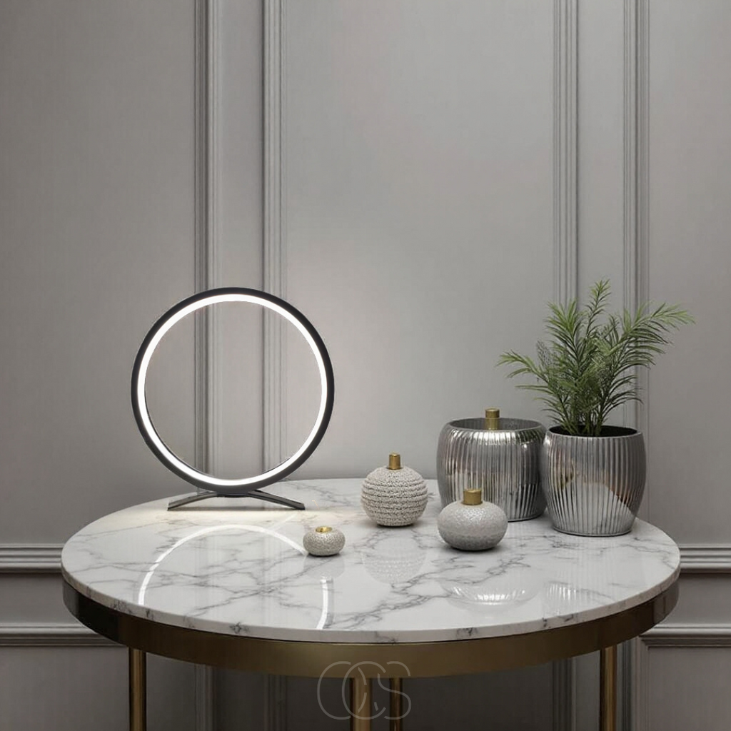 Lámpara de mesa con anillo LED - Diseño moderno minimalista | Orntli