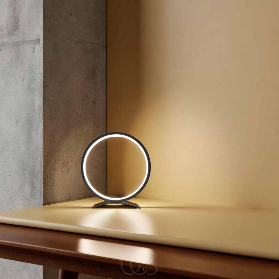 Lámpara de mesa con anillo LED - Diseño moderno minimalista | Orntli