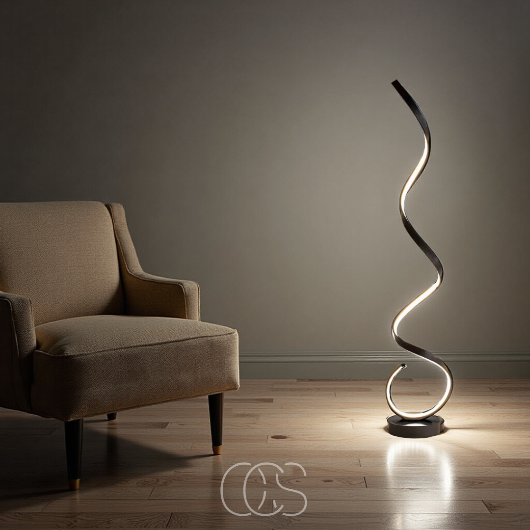 Lámpara de pie espiral LED regulable | Orntli