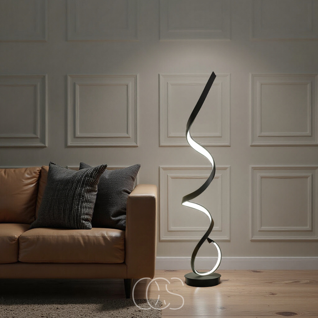 Lámpara de pie espiral LED regulable | Orntli