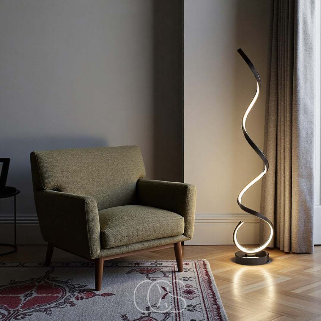 Lámpara de pie espiral LED regulable | Orntli