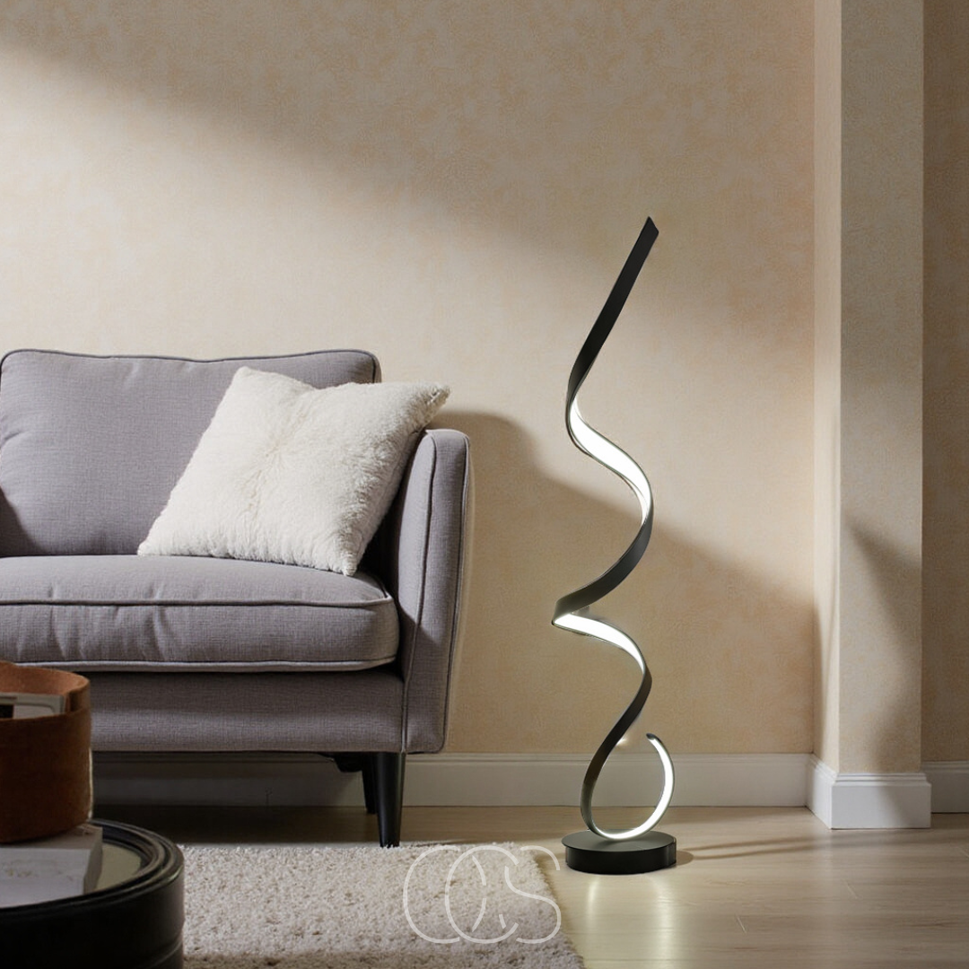 Lámpara de pie espiral LED regulable | Orntli