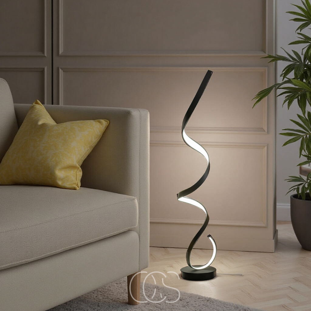 Lámpara de pie espiral LED regulable | Orntli
