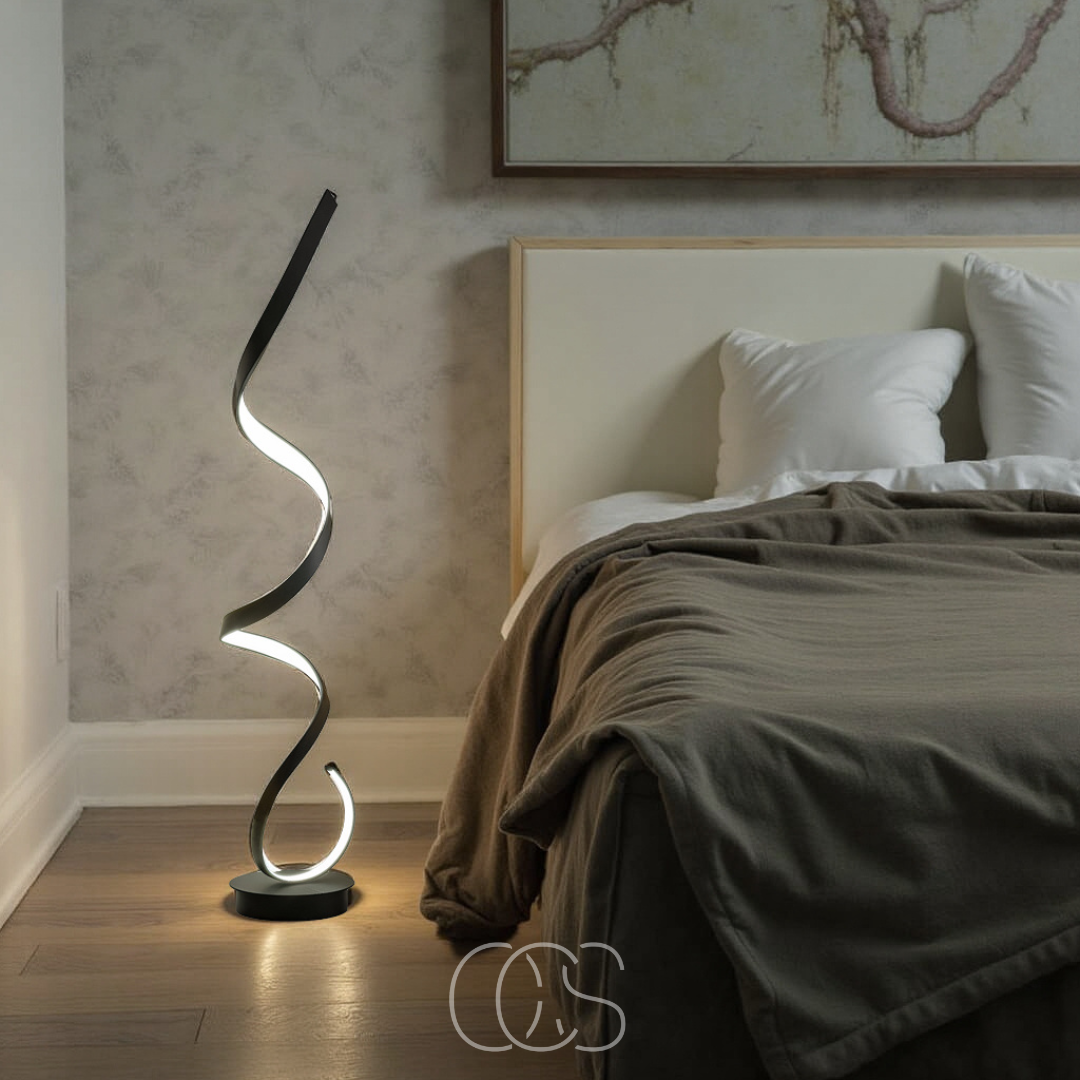 Lámpara de pie espiral LED regulable | Orntli