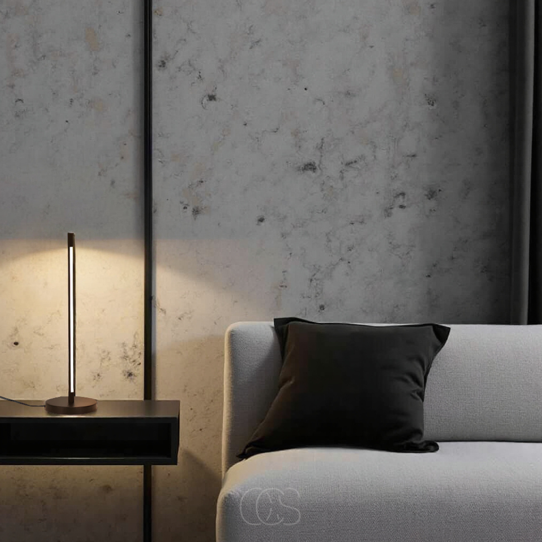 Lámpara de mesa LED minimalista - Aluminio negro mate moderno | Orntli