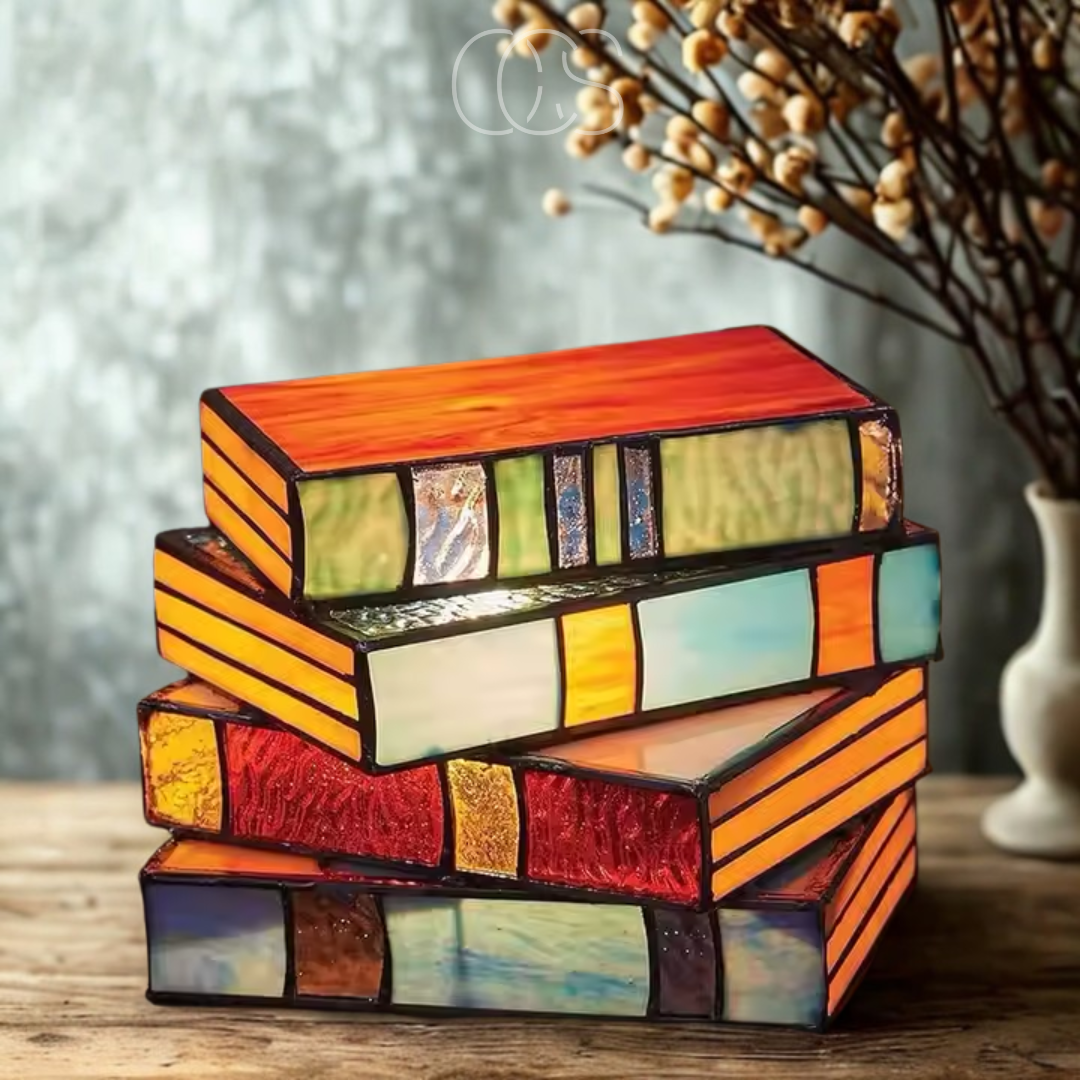 Mosaik Buchlampe - Kabellose Tiffany Tischlampe | Orntli