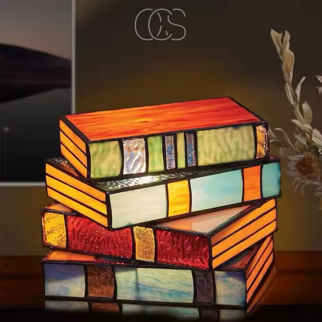 Mosaik Buchlampe - Kabellose Tiffany Tischlampe | Orntli