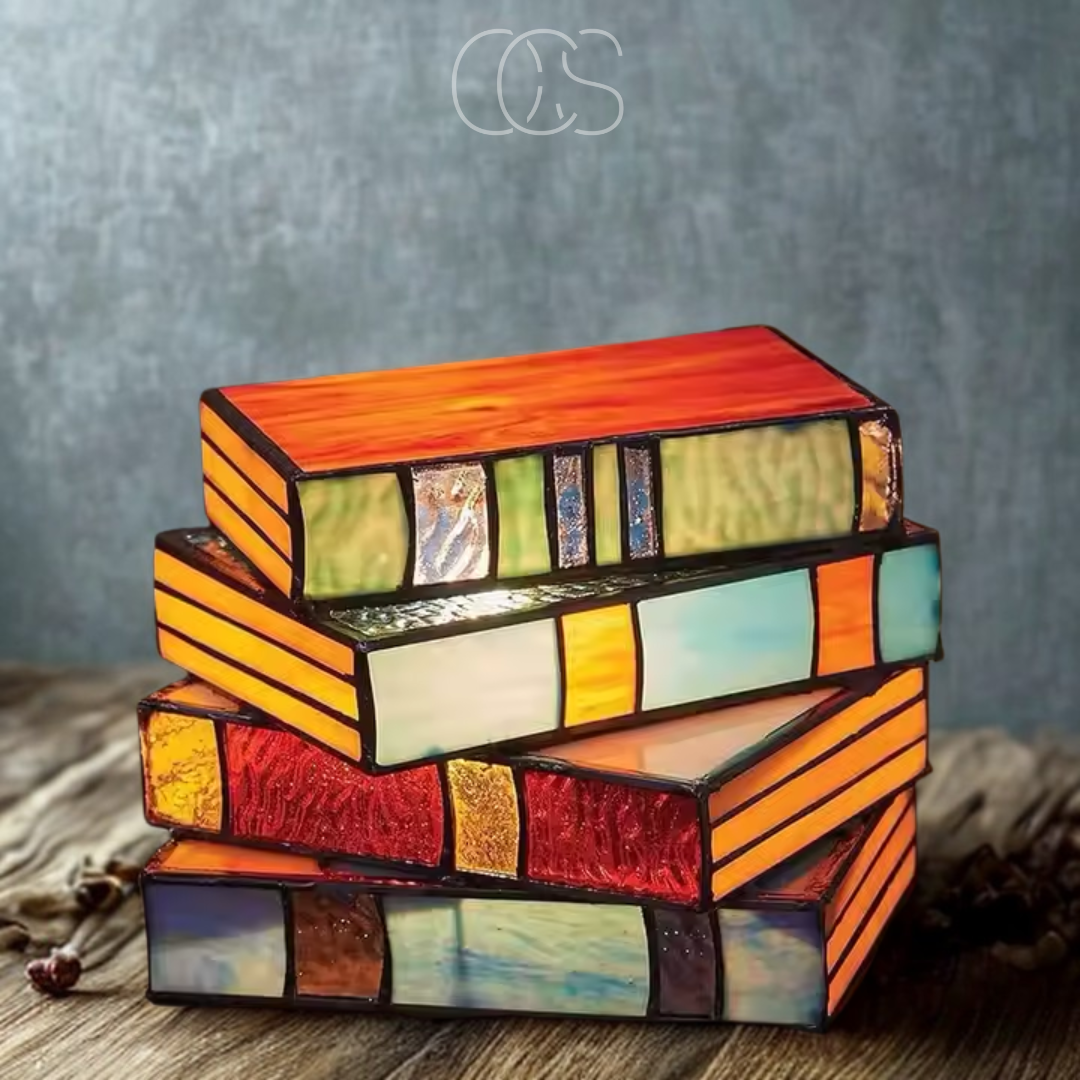 Mosaik Buchlampe - Kabellose Tiffany Tischlampe | Orntli