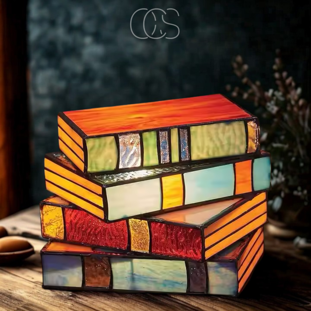 Mosaik Buchlampe - Kabellose Tiffany Tischlampe | Orntli