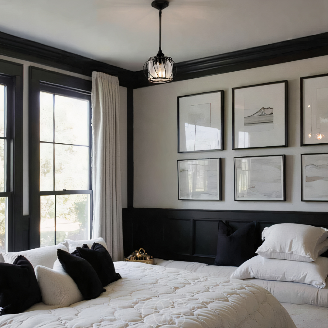 Nordic Pendant Lamp with Spherical Glass - Black Design | Orntli
