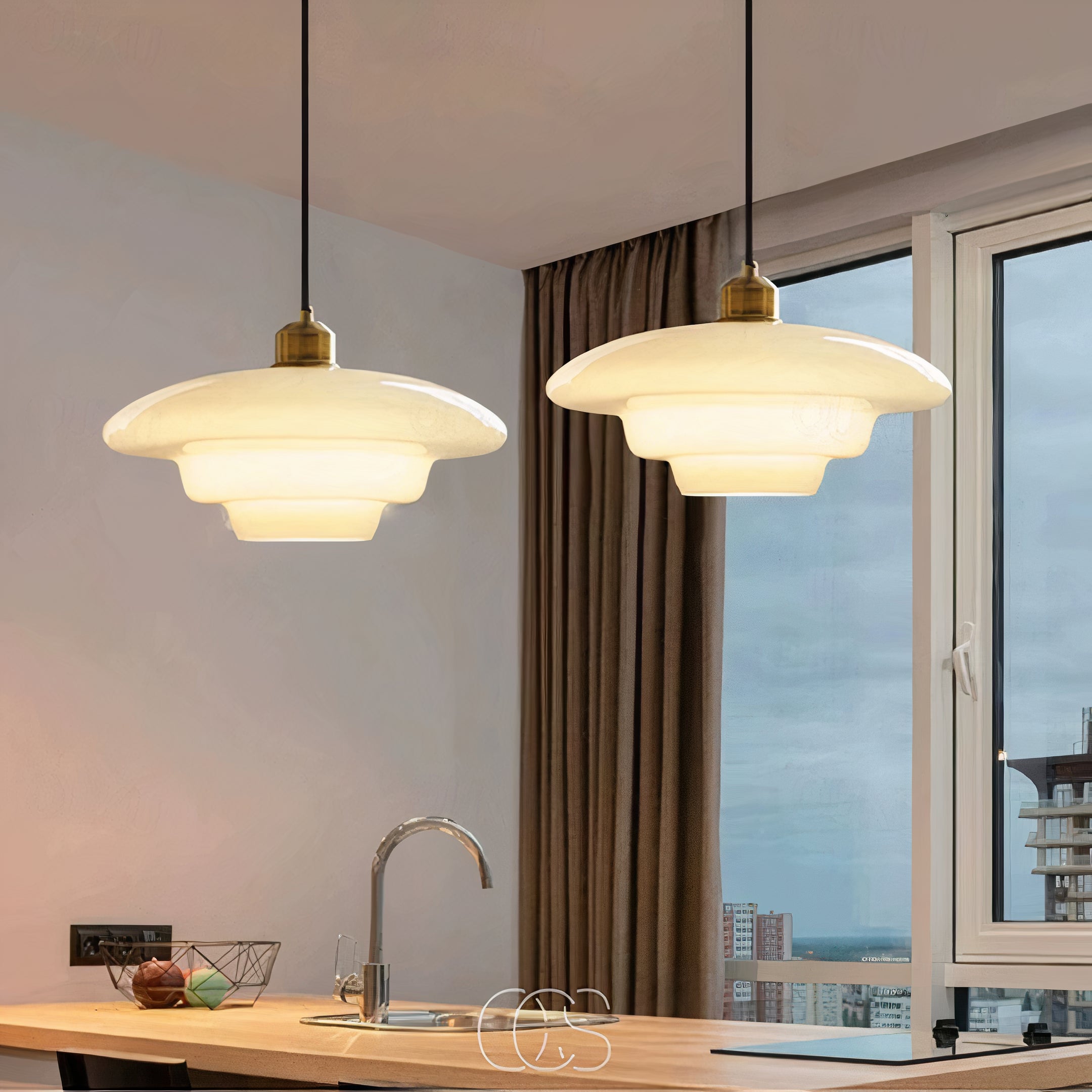 Perle pendant lamp - Brass & Glass | Orntli