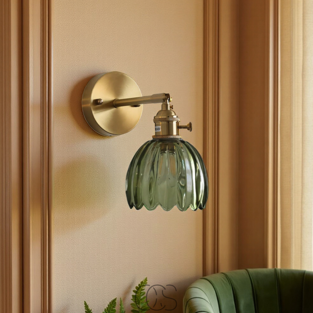 Retro Wandleuchte mit Glass Tulpen-Schirm | Orntli