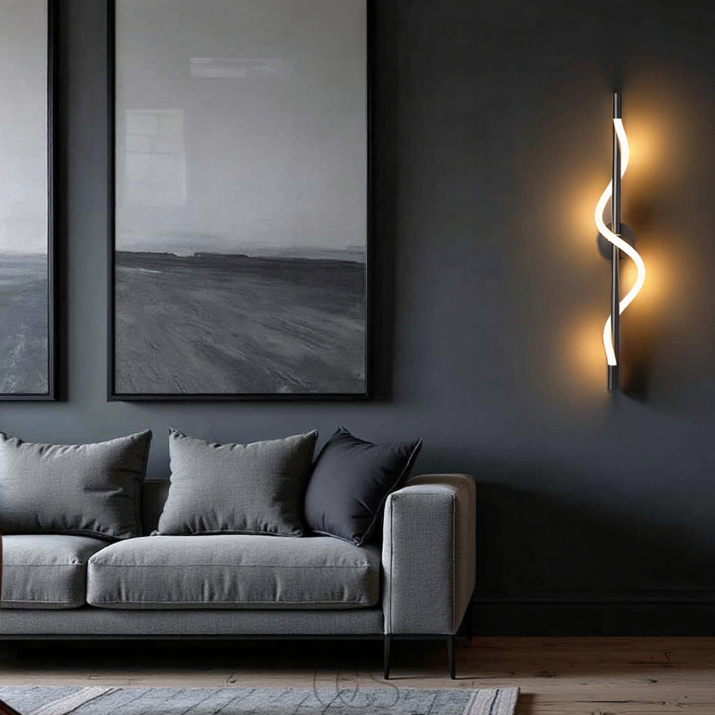 Schlanke LED-Wandlampe - Schwarzer Aluminium | Orntli