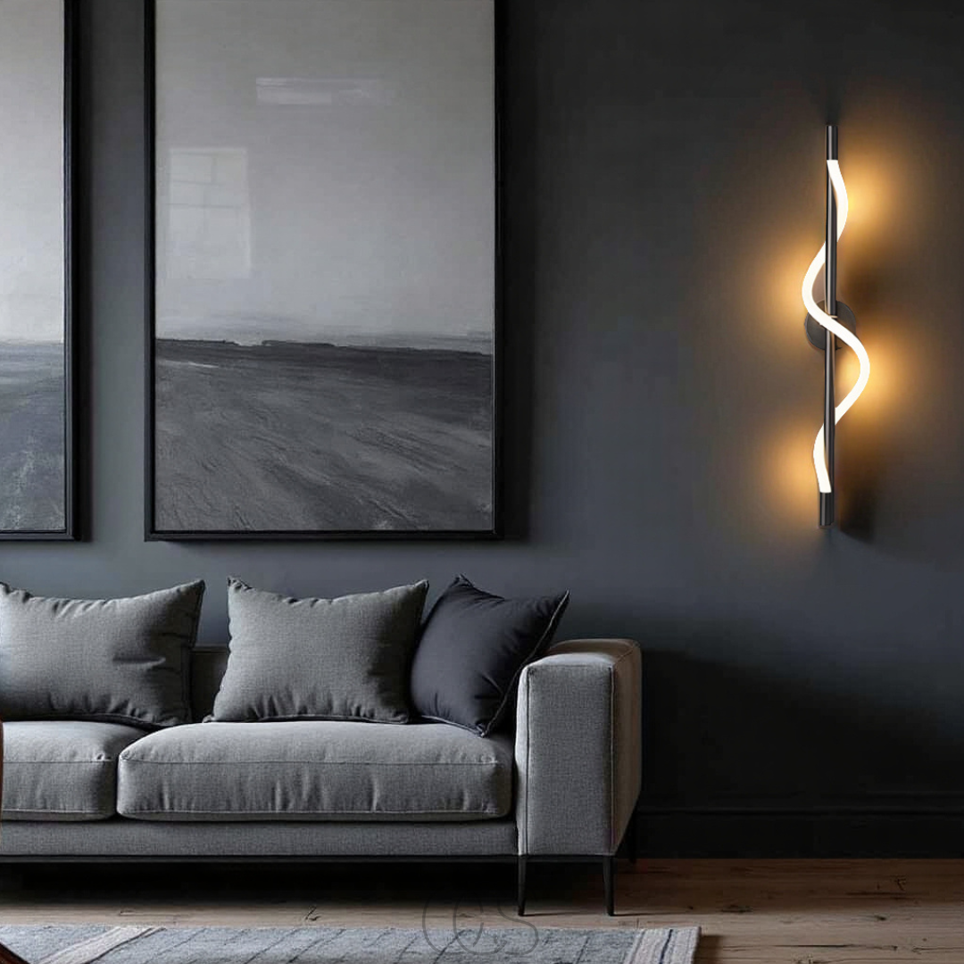 Lámpara de pared LED delgada - Aluminio negro | Orntli