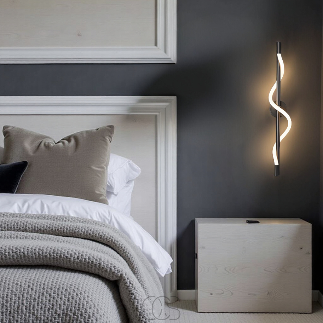 Lámpara de pared LED delgada - Aluminio negro | Orntli