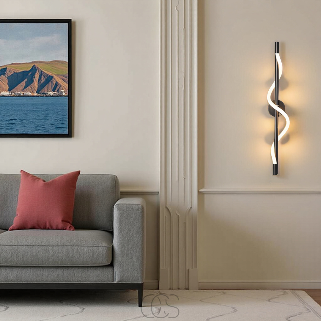 Lámpara de pared LED delgada - Aluminio negro | Orntli