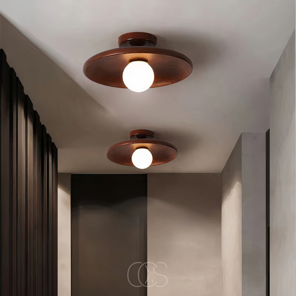 Walnuss Deckenlampe - Luxus Deckenlampe Holz | Orntli