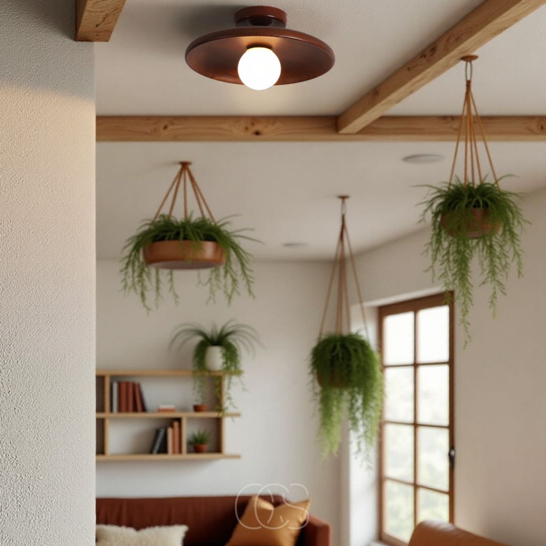 Walnuss Deckenlampe - Luxus Deckenlampe Holz | Orntli