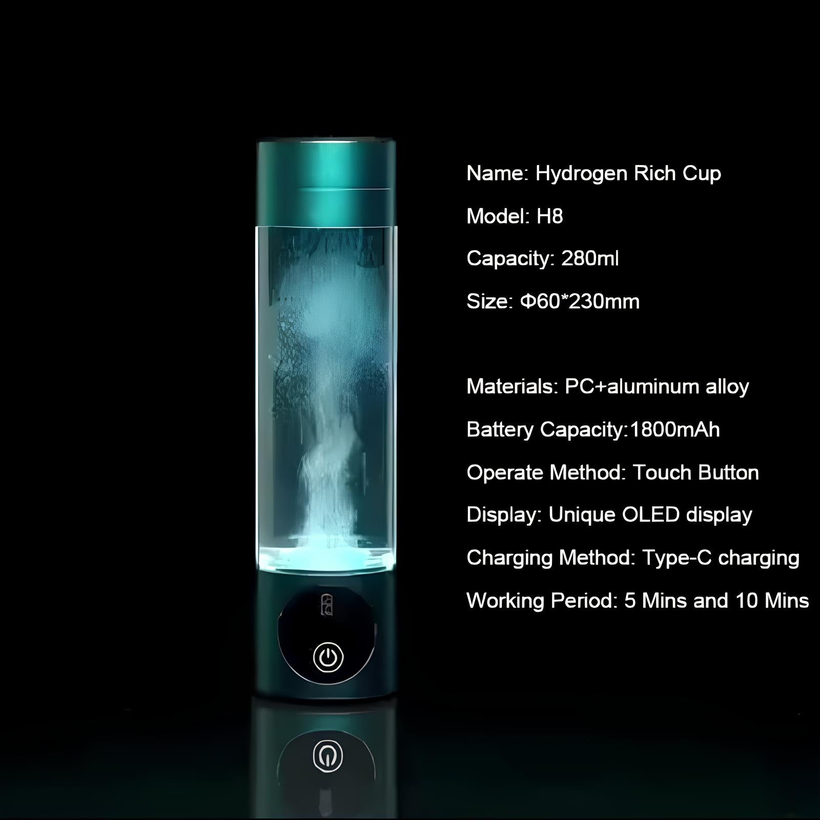 A 8. generációs 5000ppb SPE PEM magas koncentrációjú hidrogénionizáló vízpalack