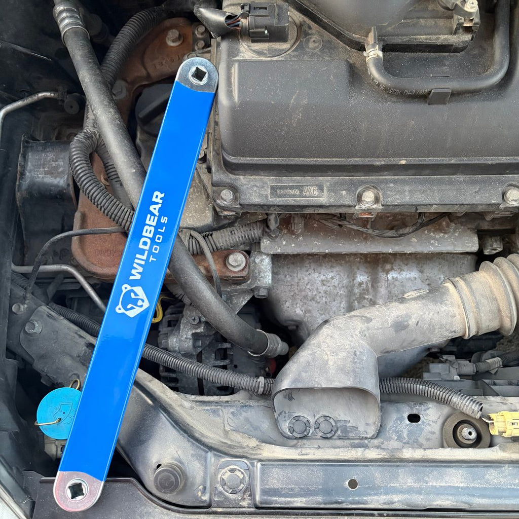 Offset extension in use on a car engine