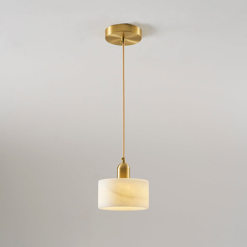 Odyssey cilindervormige hanglamp van massief albast