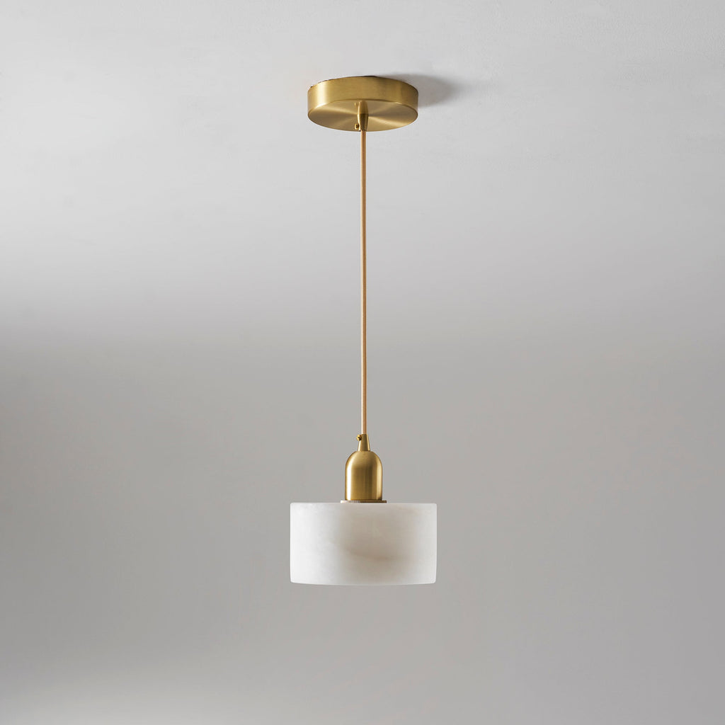 Odyssey cilindervormige hanglamp van massief albast