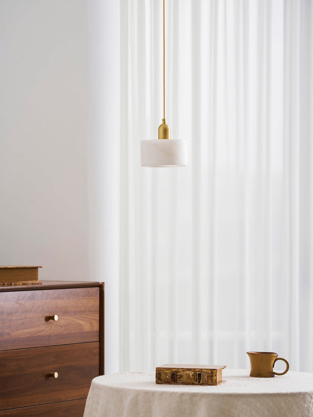 Odyssey cilindervormige hanglamp van massief albast