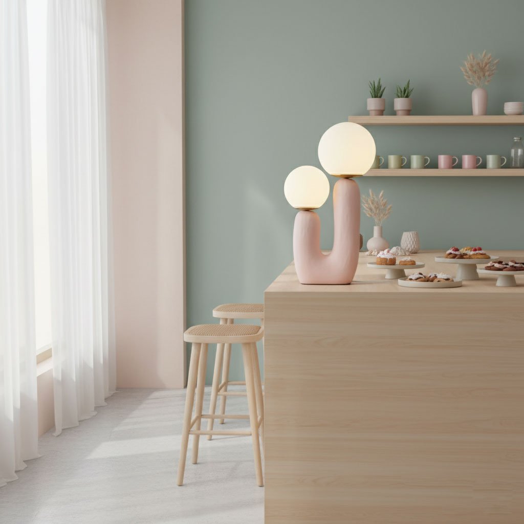 Oo Rough-bordlampe - G9-belysning, design med stik