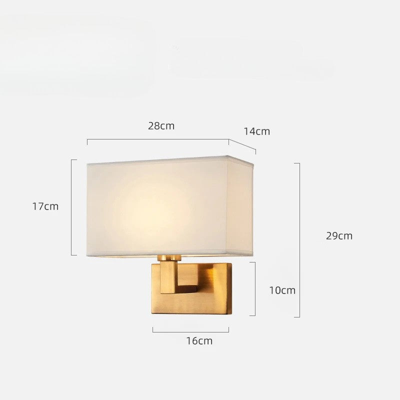 LumaNova veggmontert sengelampe med tekstilskjerm