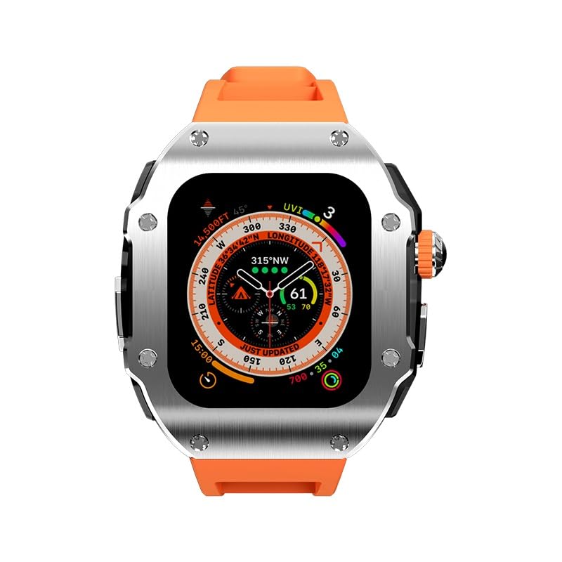 RM Vanguard Serie - Fluorkautschukband Edelstahlgehäuse für Apple Watch Ultra