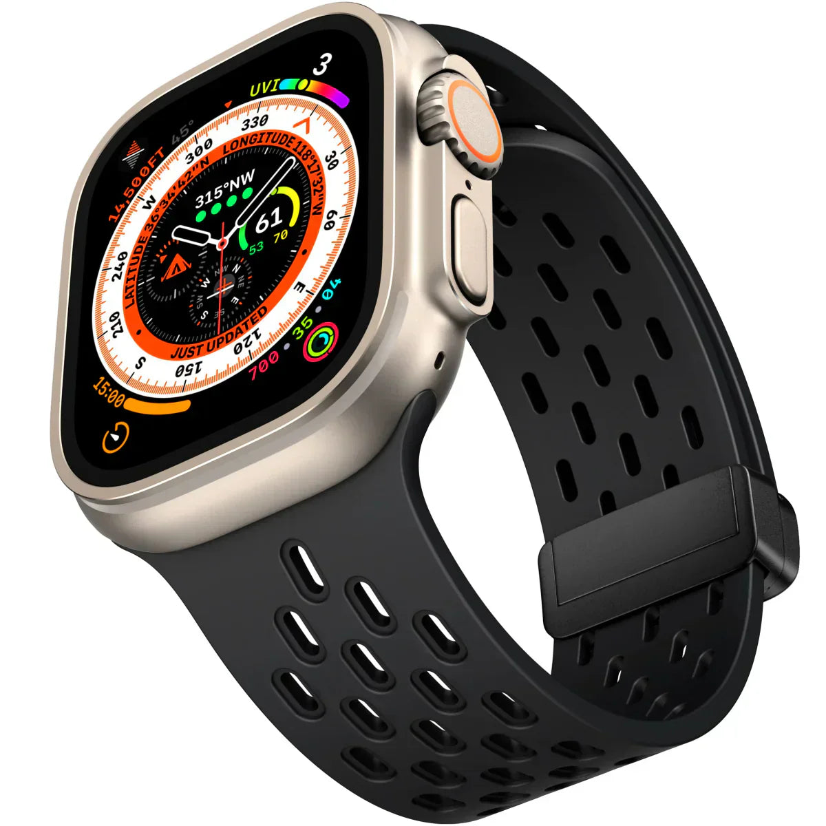 Magnetický prodyšný silikonový pásek pro Apple Watch