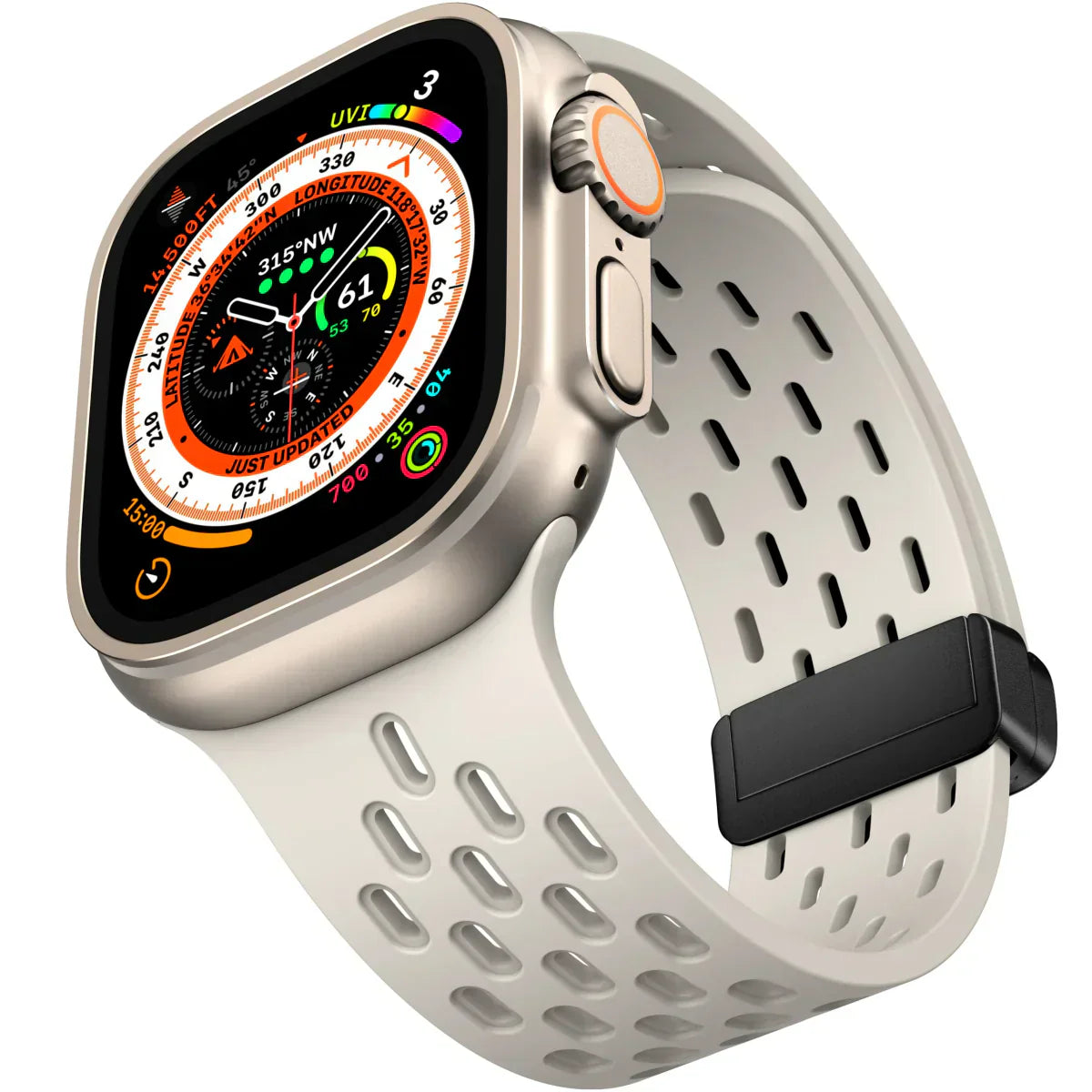 Magnetický prodyšný silikonový pásek pro Apple Watch